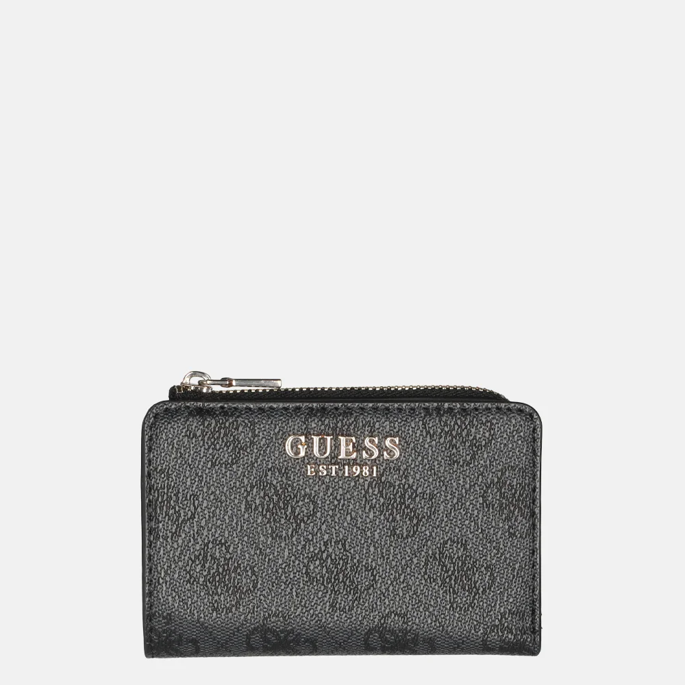 Guess Laurel II zip around card case portemonnee coal logo